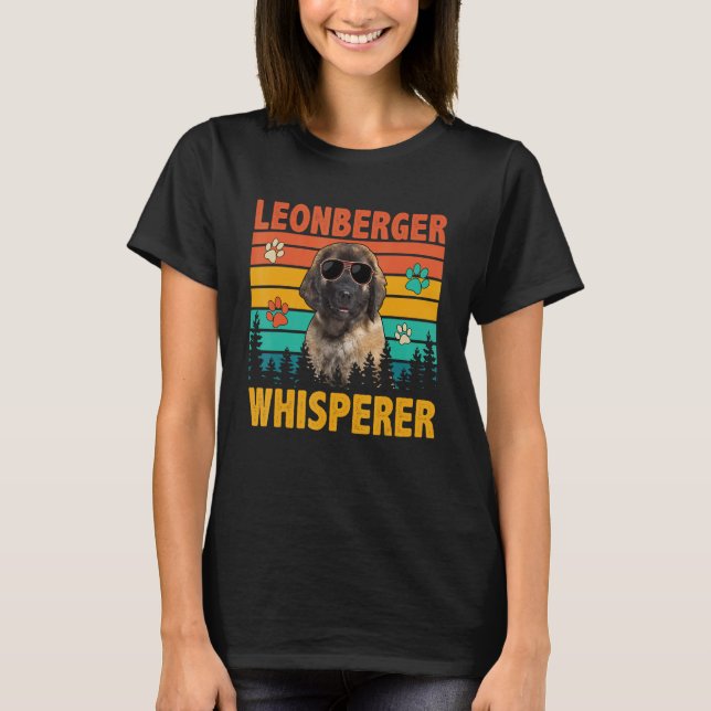 Camiseta Vintage Retro Leonberger Whisperer Dog Sunglasses  (Frente)
