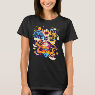 Camiseta Vintage Retro Liberta o Teu Espírito 60's Boho Paz