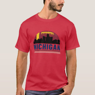 Camiseta Vintage Retro Linha de Montanhas de Michigan Overs
