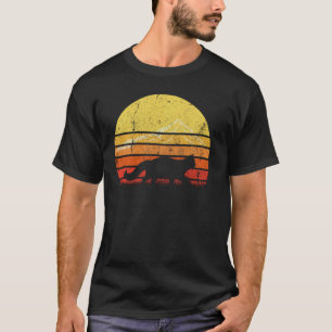 Camiseta Vintage Retro Maine Coon Cat Silhouette Sunset Dis