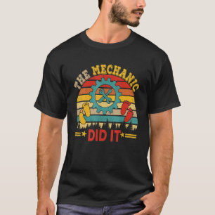 Camiseta Vintage Retro Mechanic Fez Gravidez Announcem