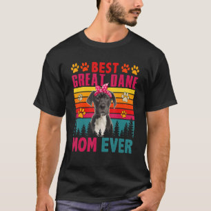 Camiseta Vintage Retro Melhor Bela Dane Mãe Cachorro Bonito