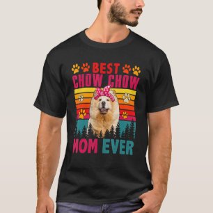 Camiseta Vintage Retro Melhor Chow Mãe Cachorro Bonito