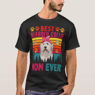 Camiseta Vintage Retro Melhor Collie Mão-De-Obra Mãe Alguma