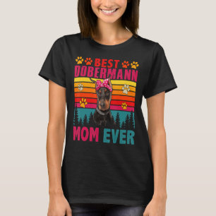 Camiseta Vintage Retro Melhor Dobermann Mãe Alguma Vez Boni