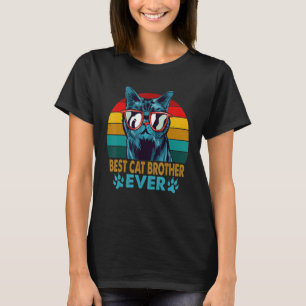 Camiseta Vintage Retro Melhor Gato Irmão De Gato Nunca Pai