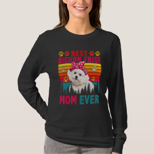 Camiseta Vintage Retro Melhor Mãe Bichon Frise de Sempre Ca