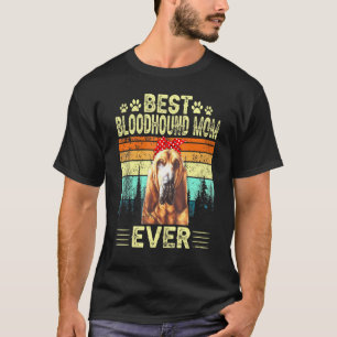 Camiseta Vintage Retro Melhor Mãe Bloodhound de Todos os Te