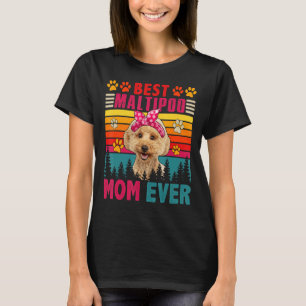 Camiseta Vintage Retro Melhor Maltipoo Mãe Cão Cachorro Cac