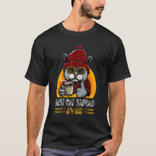 Camiseta Vintage Retro Melhor Padrasto de Gato de Sempre P