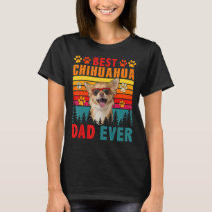 Camiseta Vintage Retro Melhor Pai Chihuahua Alguma Vez Cão