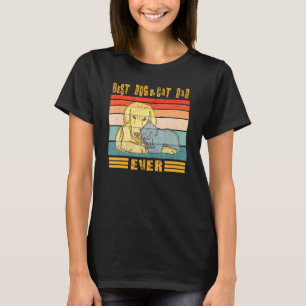 Camiseta Vintage Retro Melhor Pai De Gato De Cão Em Cada Ga