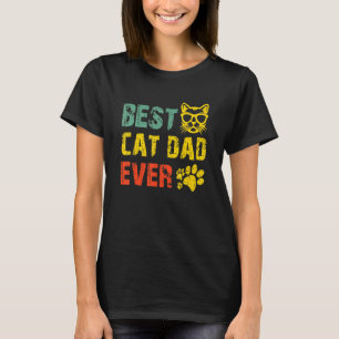 Camiseta Vintage Retro Melhor Pai De Gato Em Todos Os Pais