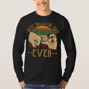 Camiseta Vintage Retro Melhor Pai Francês Ever Bulldo Franc