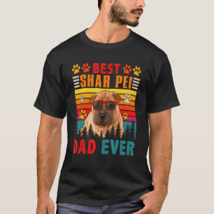 Camiseta Vintage Retro Melhor Pai Shar Pei Alguma Vez Cacho