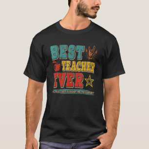 Camiseta Vintage Retro Melhor Professora Já Orgulhosa Pedra