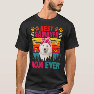 Camiseta Vintage Retro Melhor Samoed Mãe Cão Cachorro Cacho