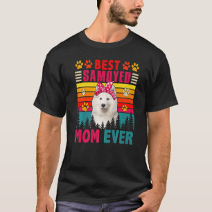 Camiseta Vintage Retro Melhor Samoed Mãe Cão Cachorro Cacho