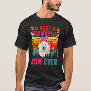 Camiseta Vintage Retro Melhor Samoed Mãe Cão Cachorro Cacho