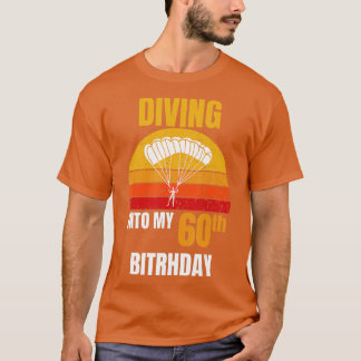 Camiseta Vintage Retro Mergulhando no Meu 60º aniversário S