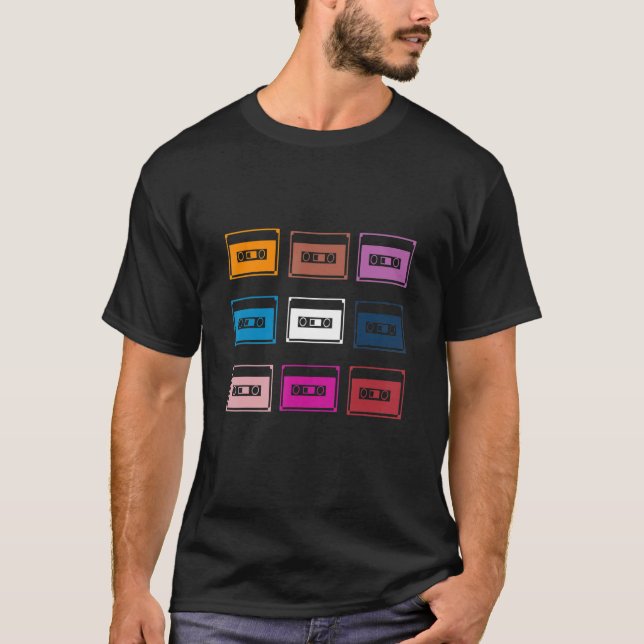 Camiseta vintage retro mix cassettes (Frente)