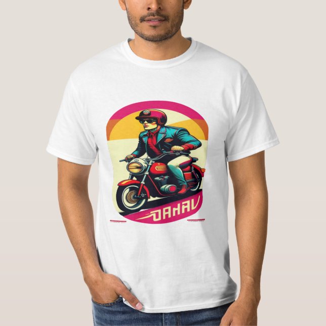 Camiseta Vintage Retro Motorcycle Design T Shirt - (Frente)