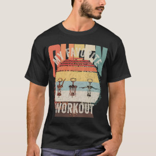 Camiseta Vintage Retro My Favorite Workout Wine Bebendo Co
