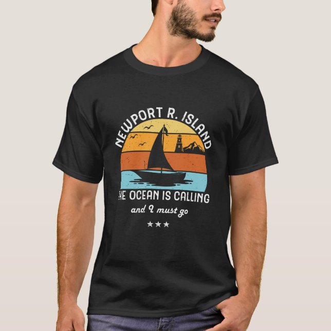 Camiseta Vintage Retro Newport Rhode Island (Frente)