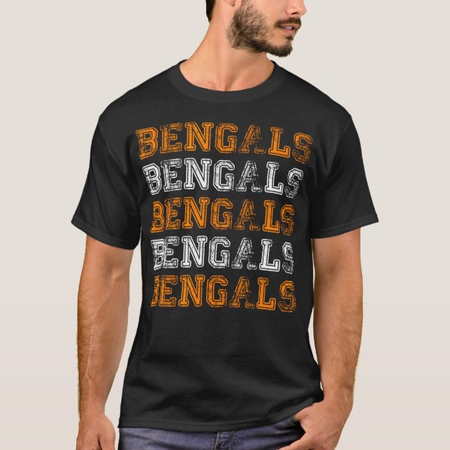 Camiseta Vintage Retro Novelty Bengals (Frente)