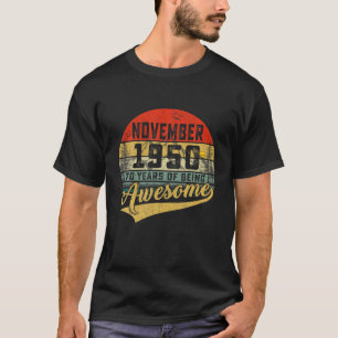 Camiseta Vintage Retro Novembro 1950 70 Birthday Oferece 70