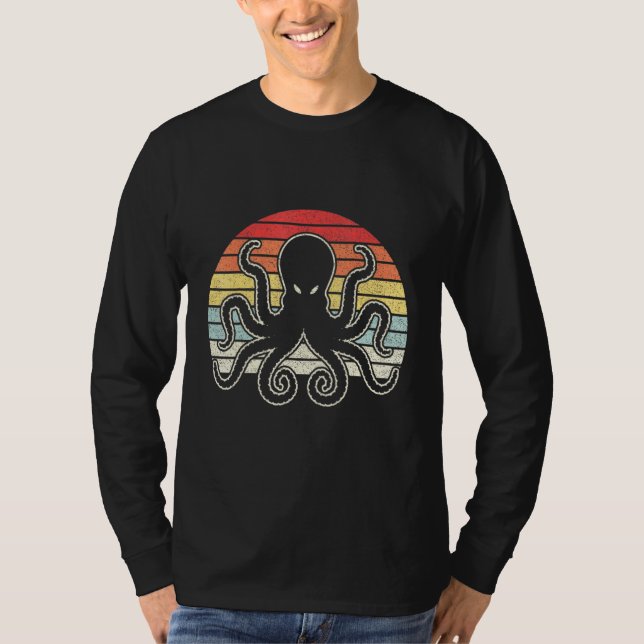 Camiseta Vintage Retro Octopus Kraken Ocean (Frente)