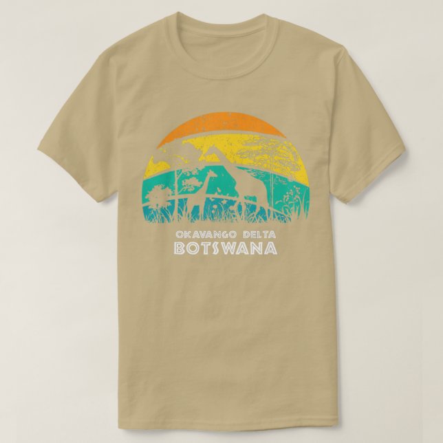 Camiseta Vintage Retro Okavango Delta Botswana Africa Safar (Frente do Design)