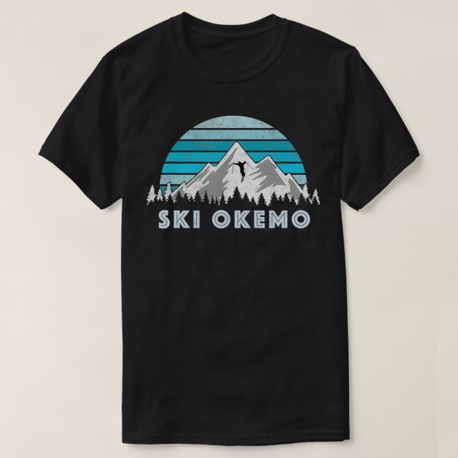 Camiseta Vintage Retro Okemo Vermont Ski (Frente do Design)