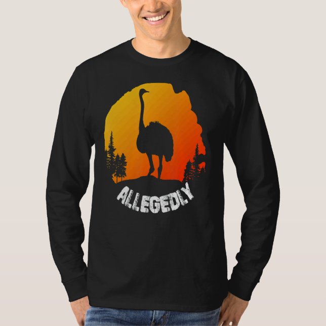 Camiseta Vintage Retro Ostrich Alegadamente 1 (Frente)