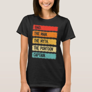 Camiseta Vintage Retro Pai The Man Myth Pontoon Capitão