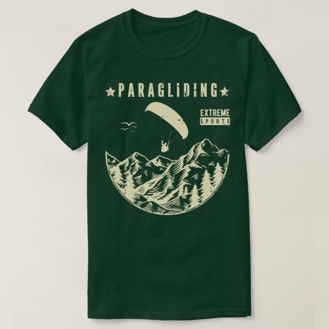 Camiseta Vintage Retro Paraglider Extreme Sport (Frente do Design)