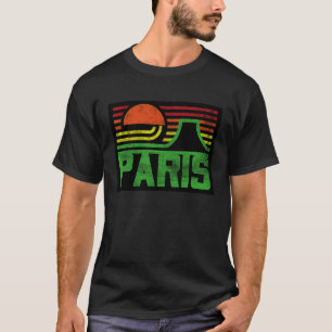 Camiseta Vintage Retro Paris França Outfit Ilustração Gra