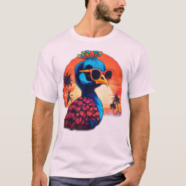 Camiseta Vintage Retro Peacock T Shirt Design: Sunset