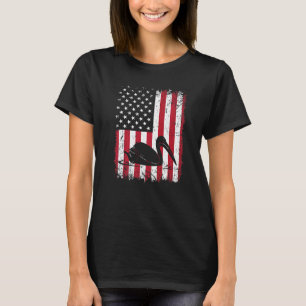 Camiseta Vintage Retro Pelican American Flag Animal