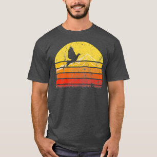 Camiseta Vintage Retro Pigeon Silhouette Sunset Bird