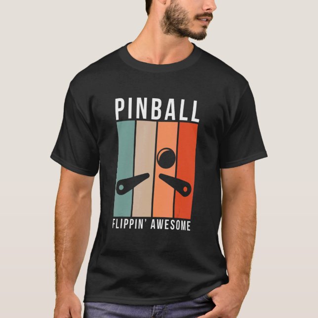 Camiseta Vintage Retro Pinball Flippin Incrível Pinball Mac (Frente)