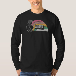 Camiseta Vintage Retro Pineanás Havaiana Aloha Óculos escur