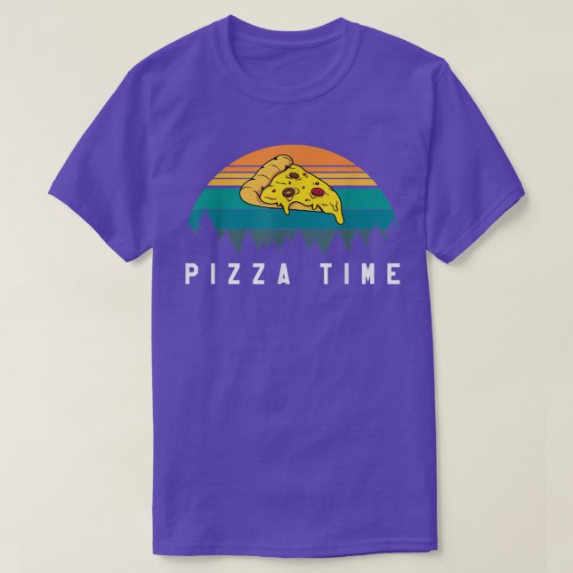 Camiseta Vintage Retro Pizza Time 34625807 (Frente do Design)