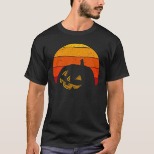 Camiseta Vintage Retro Pôr do Sol Halloween Abóbora I