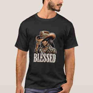 Camiseta Vintage Retro Preto Ocidental Cowgirl Africano Cri