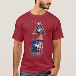 Camiseta Vintage Retro Prism EUA Flag Koi Fish