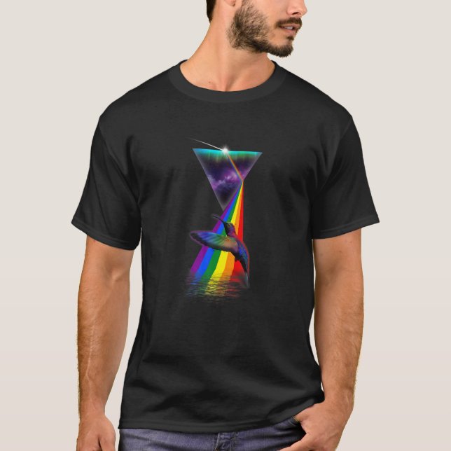 Camiseta Vintage Retro Prism Hummingbird (Frente)