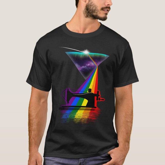 Camiseta Vintage Retro Prism Sewing Machine (Frente)