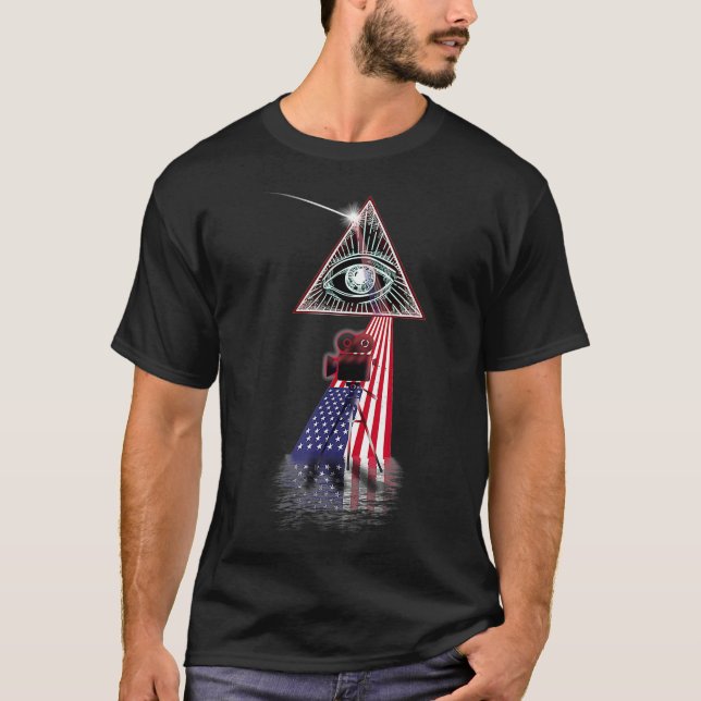 Camiseta Vintage Retro Prism Sindical dos EUA (Frente)