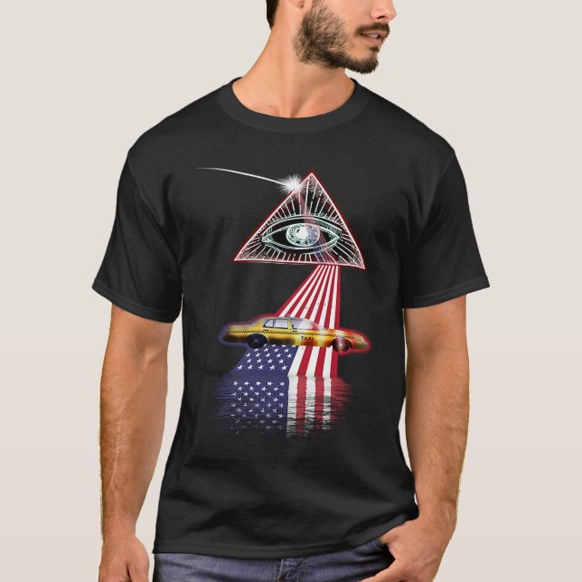 Camiseta Vintage Retro Prism US Flag Taxi Driver (Frente)